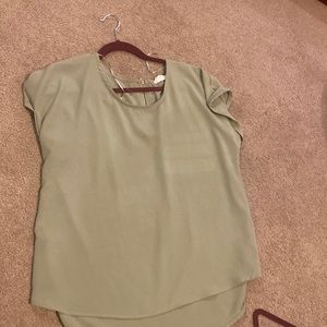 Olive green blouse zip back